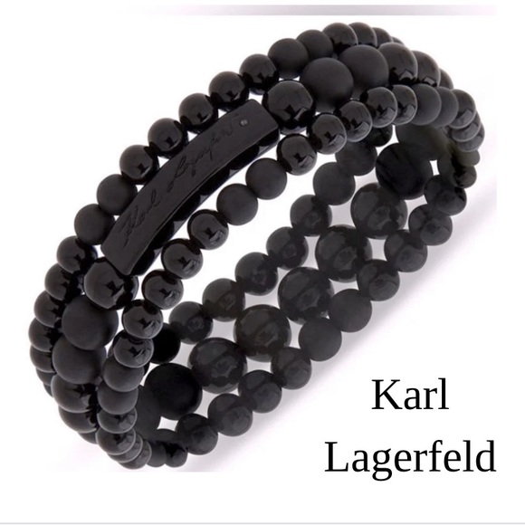 NWT! KARL LAGERFELD STRETCHY UNISEX BRACELET! SOLD OUT 5 ⭐️’s - Picture 1 of 3